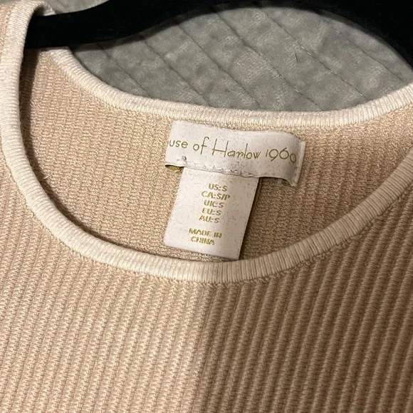 House of Harlow 1960 Ribbed Crop Tank - Black & Cream - Picture 5 of 5